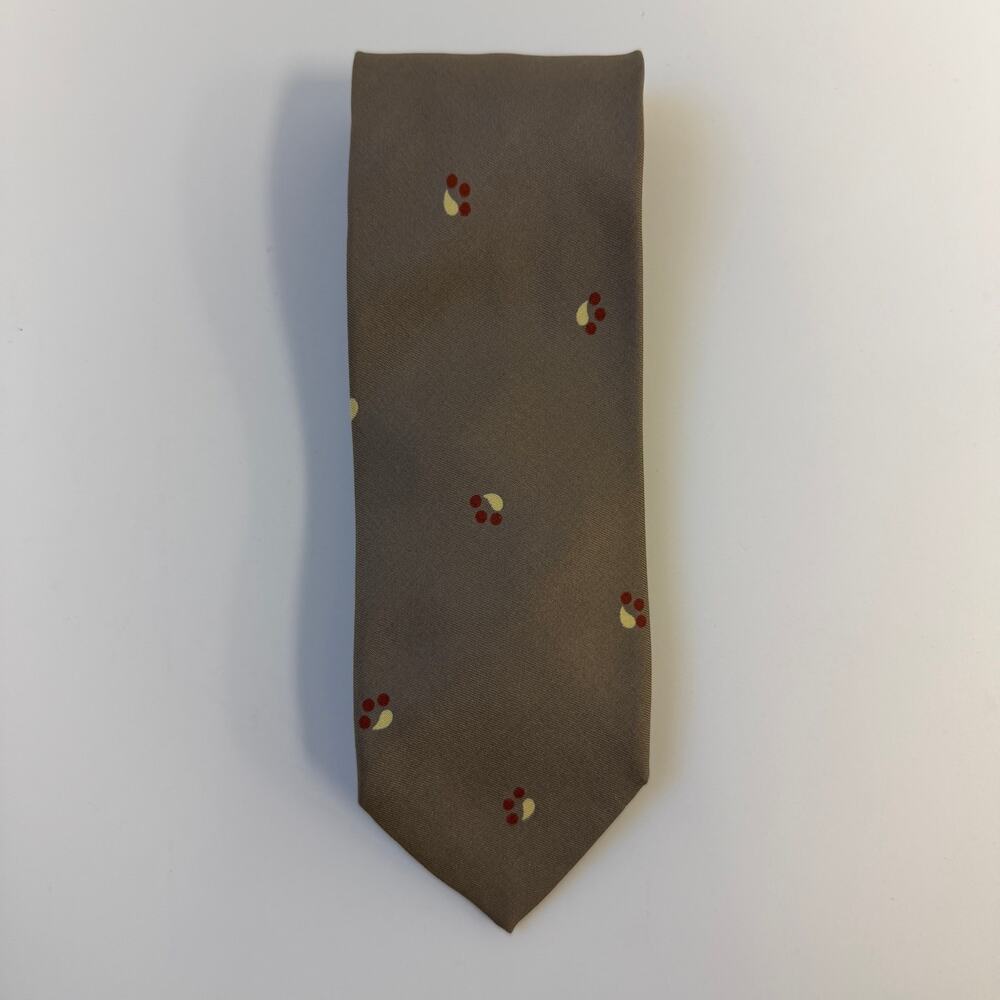 VTG Gorgio Armani 100% Silk Taupe Micro Patterned Tie